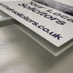 Signs on aluminium stakes