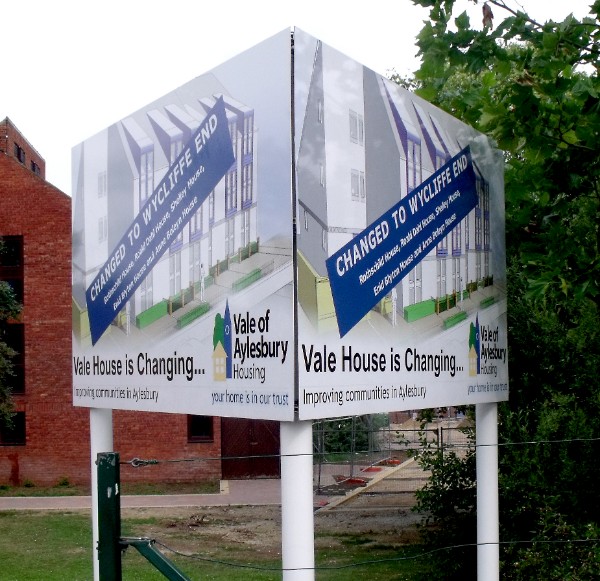 Plate And Post   V Shaped Housing Association Sign