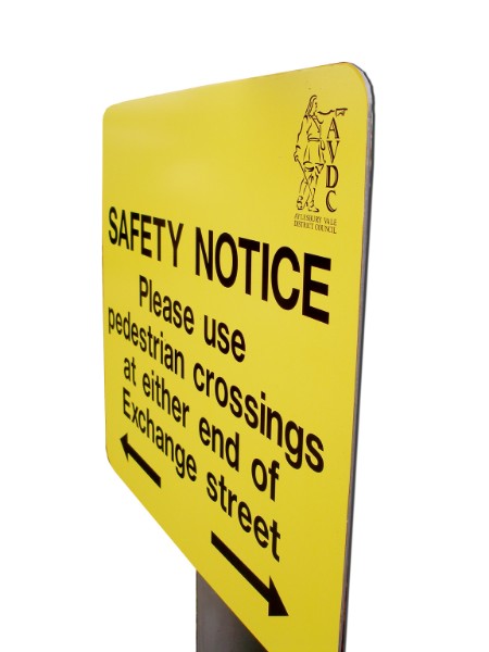 Traffic Signs  Safety Notice Aluminium Panel On Post