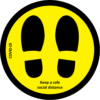 Impact_COVID 19   Floor Graphics_Circle_Keep A Safe Social Distance_Black & Yellow_100m Diam