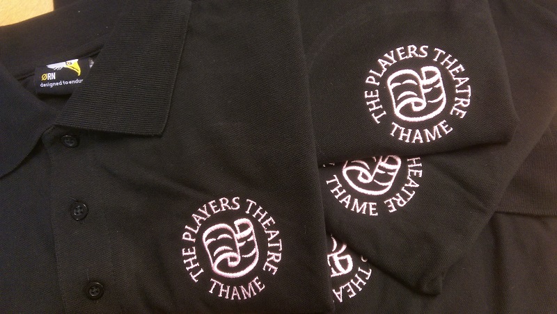 Community Theatre Branding Logo Embroidered Tshirt Tees Polo Good Quality Quantity Longlasting   Impact Signs