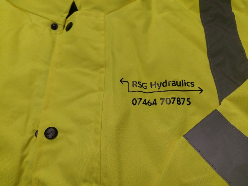 Yellow Hi Viz Jacket Printed Workwear Long Lasting Uniform   Impact Signs