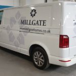 Millgate van graphics name and logo