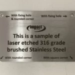 Laser Etched Stainless Steel Data Panels