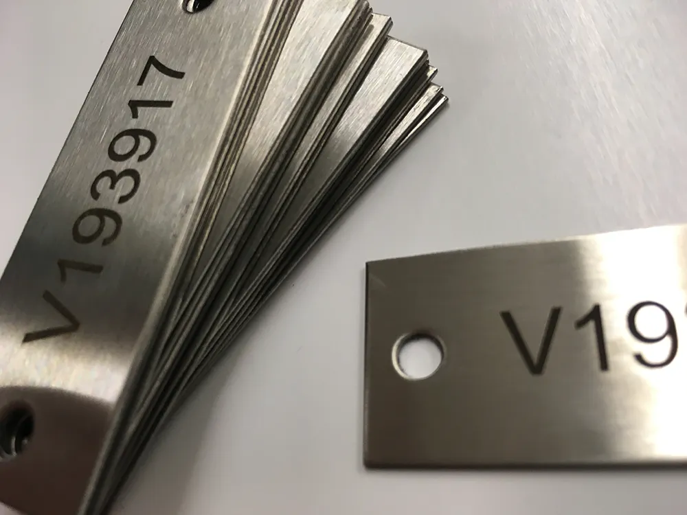 Laser Engraved Data Plaque Etched Stainless Steel Tags Impact Signs
