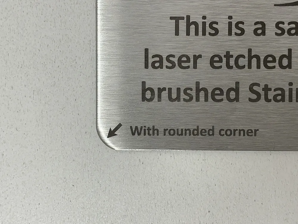 Laser Engraved Data Plaque Etched Stainless Steel Tagsrounded Corner