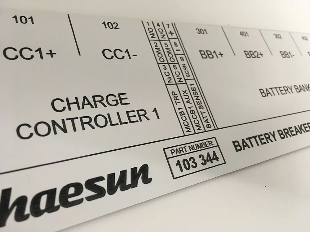 Chemically Etched Control Panel Controller Impact Signs