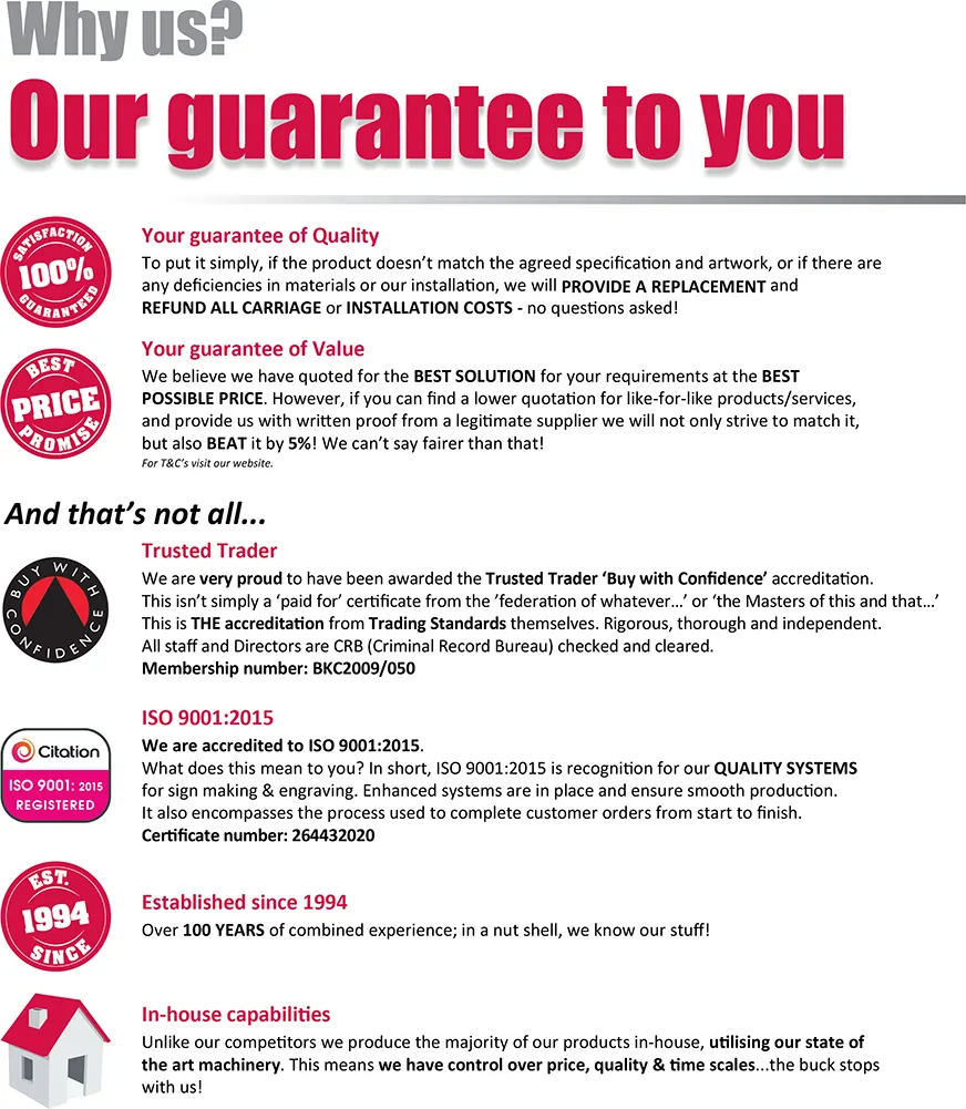 Impact Signs Why Us Our Guarantee To You