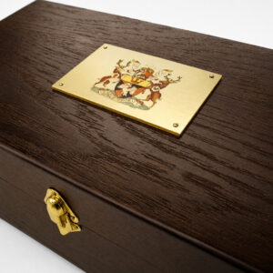 Printed_brass Mounted_onto Oak_presentation_box