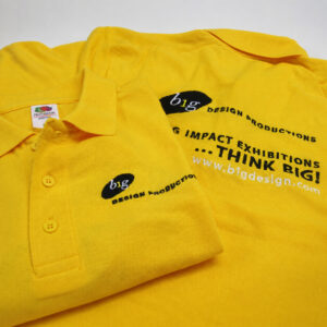 Big Design Exhibition EMBROIDERED Polo Shirt T Shirt Uniform Event Branding Impact Sings Aylesbury.JPG
