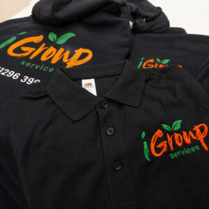 Black IGroup EMBROIDERED Polo