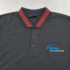 Collared Black Nordson Embroidered Polo