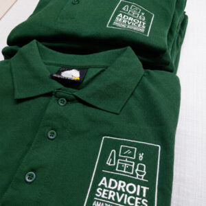 Dark Green Adroit Services Embroidered Polo